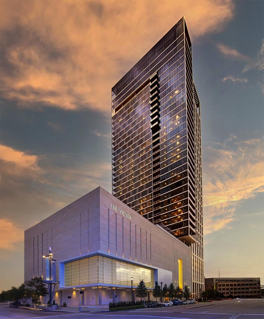 The Victor luxury apartment building downtown Dallas, TX